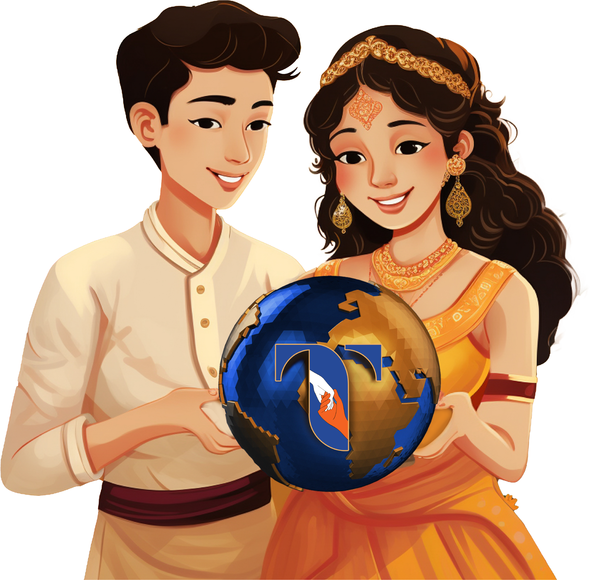 Couple Holding Globe